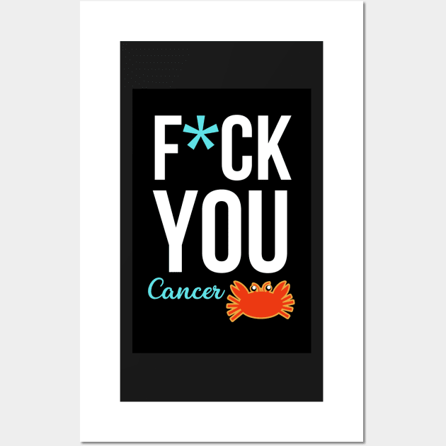 Fuck You Cancer Wall Art by PinkPandaPress